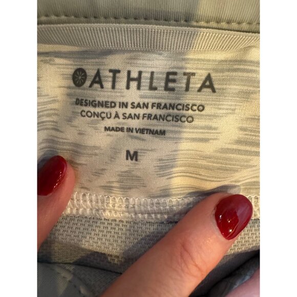 Athleta Jacket Women Medium Gray White Run With‎ It Printed Athletic Athleisure - Picture 13 of 15